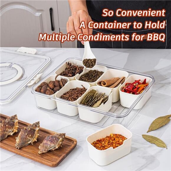 Clear Snack Container Divided Serving Tray Portable Party Charcuterie Box - Picture 2 of 7